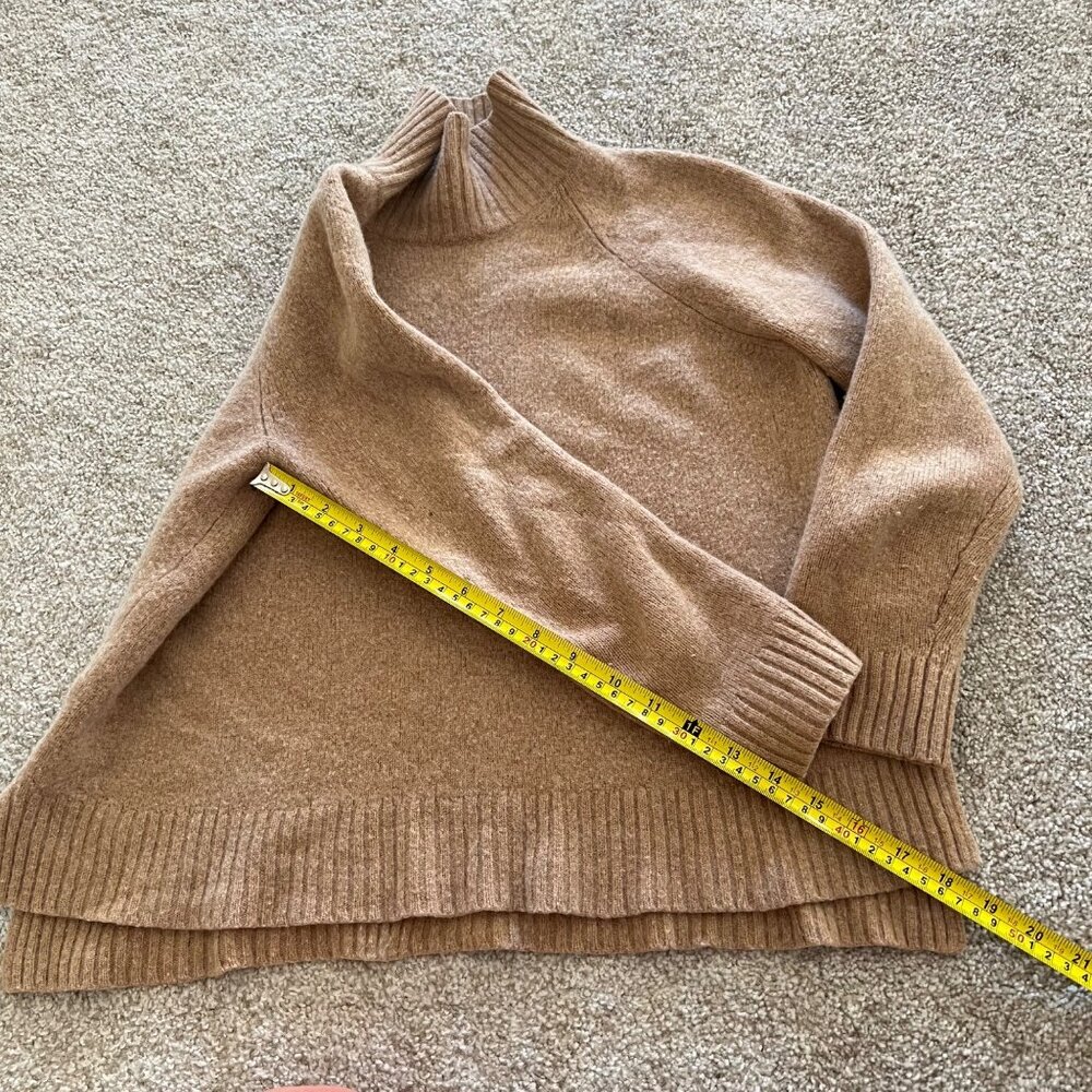 Ann Taylor Tan Beige Wool & Cashmere Turtleneck Minimalist Chic Sweater Petite L - Picture 9 of 11